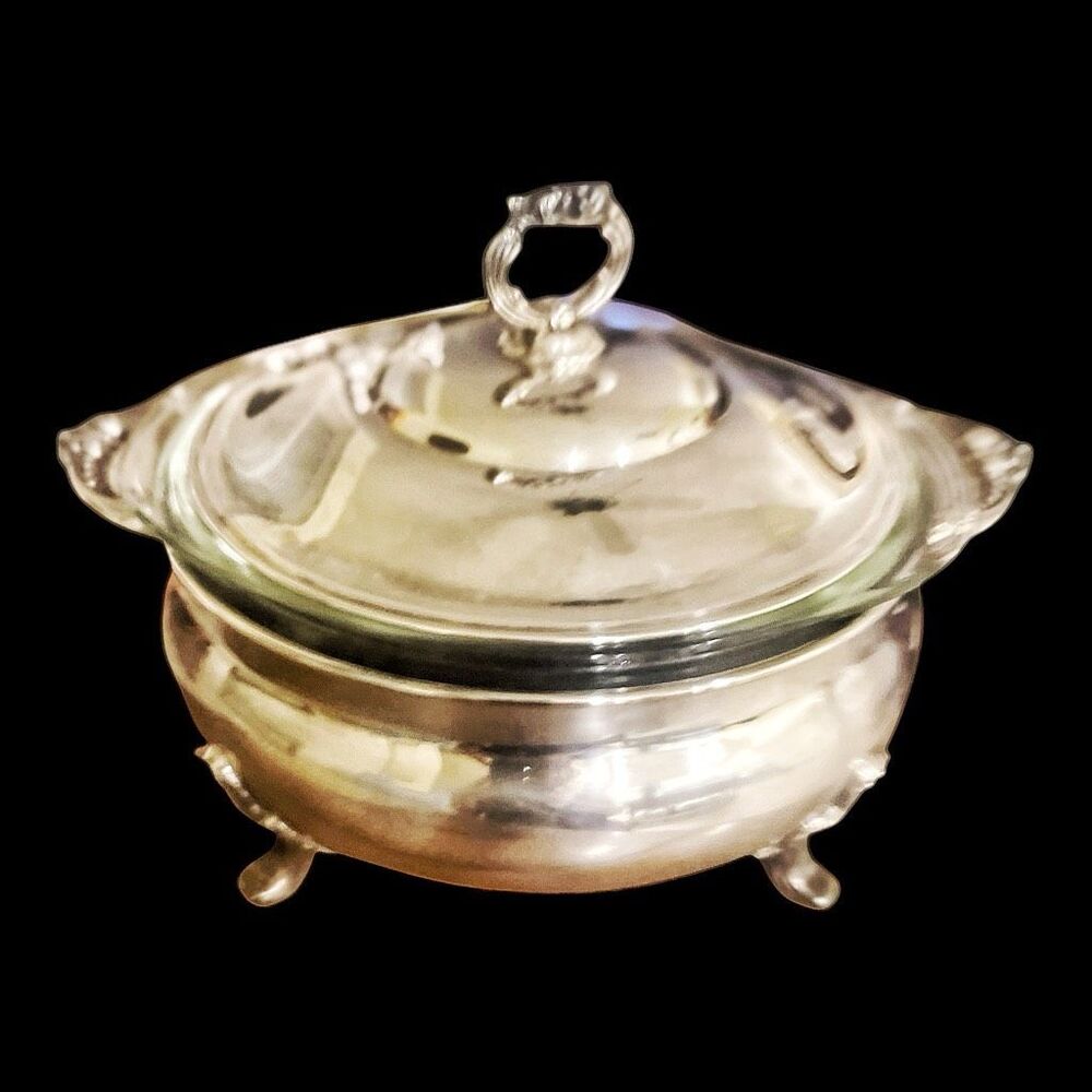 Vintage Poole Silver Company Silver Casserole Serving Dish